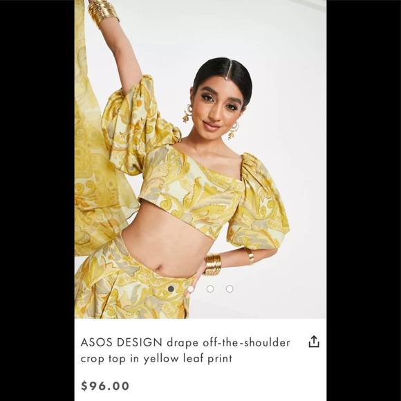 ASOS-drape off the shoulder crop top - Picture 11 of 11